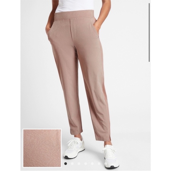 Athleta Brooklyn Textured Ankle Pant in Grain Camo Mocha Latte - Picture 1 of 7